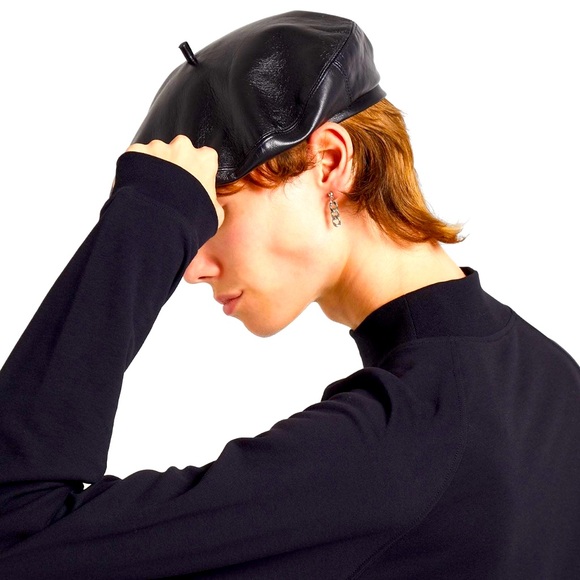 LEATHER BERET - Picture 3 of 5